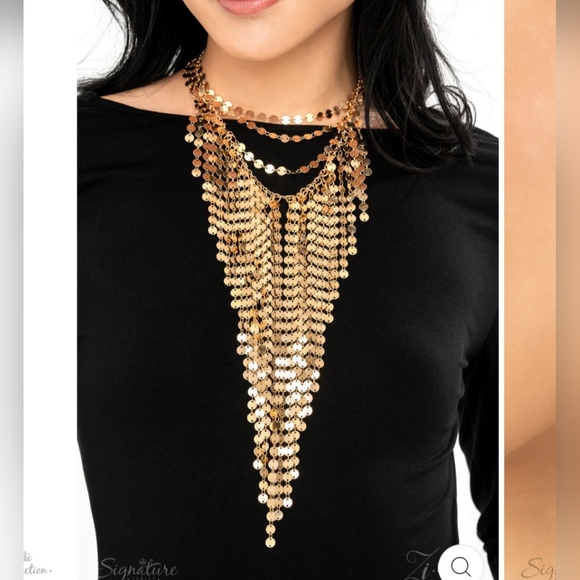 The Suz Zi Collection Necklace Gold Statement 2022 VINTAGE Dainty - Picture 2 of 5